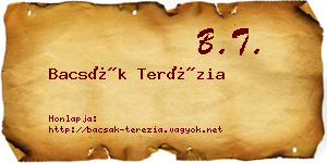 Bacsák Terézia névjegykártya